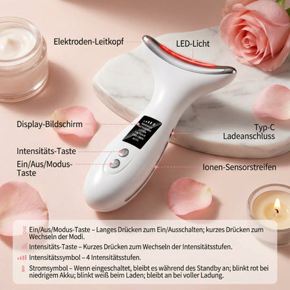 7 Colors LED Lights Face Neck Beauty Device Vibration Massage Improve Neck Lines Home Use Face Lifting Machine 7 Modes Gifts AF