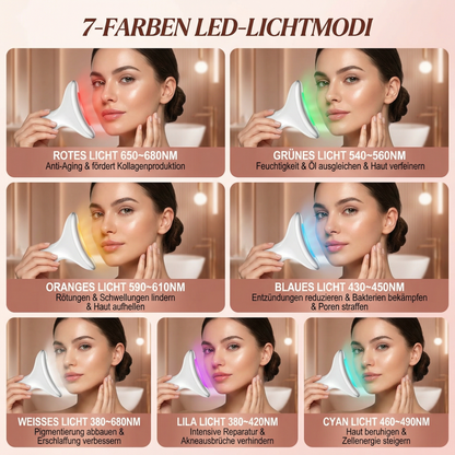 7 Colors LED Lights Face Neck Beauty Device Vibration Massage Improve Neck Lines Home Use Face Lifting Machine 7 Modes Gifts AF