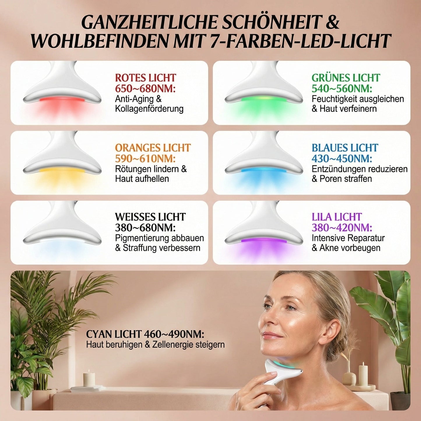 7 Colors LED Lights Face Neck Beauty Device Vibration Massage Improve Neck Lines Home Use Face Lifting Machine 7 Modes Gifts AF