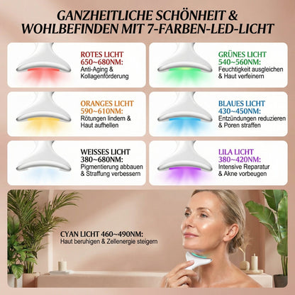 7 Colors LED Lights Face Neck Beauty Device Vibration Massage Improve Neck Lines Home Use Face Lifting Machine 7 Modes Gifts AF